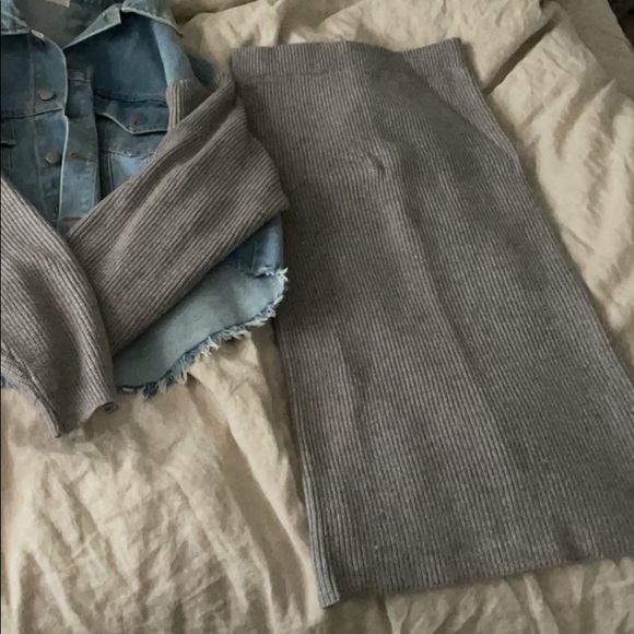 BNWT Storets Willa knit skirt gray S/M - Picture 3 of 5
